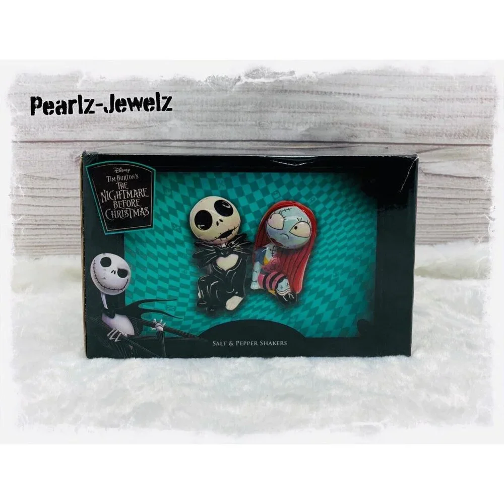 Disney NBC Nightmare Before Christmas Jack Sally Salt & Pepper Shakers NEW